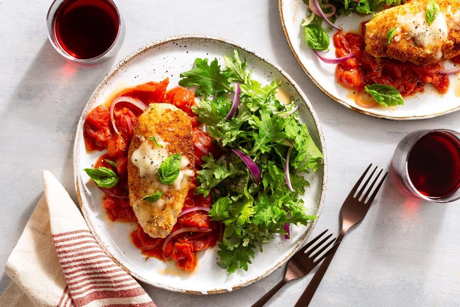 Chicken Parmesan with house salad