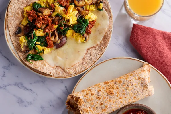 Egg, Spinach, & Mushroom Breakfast Wrap
