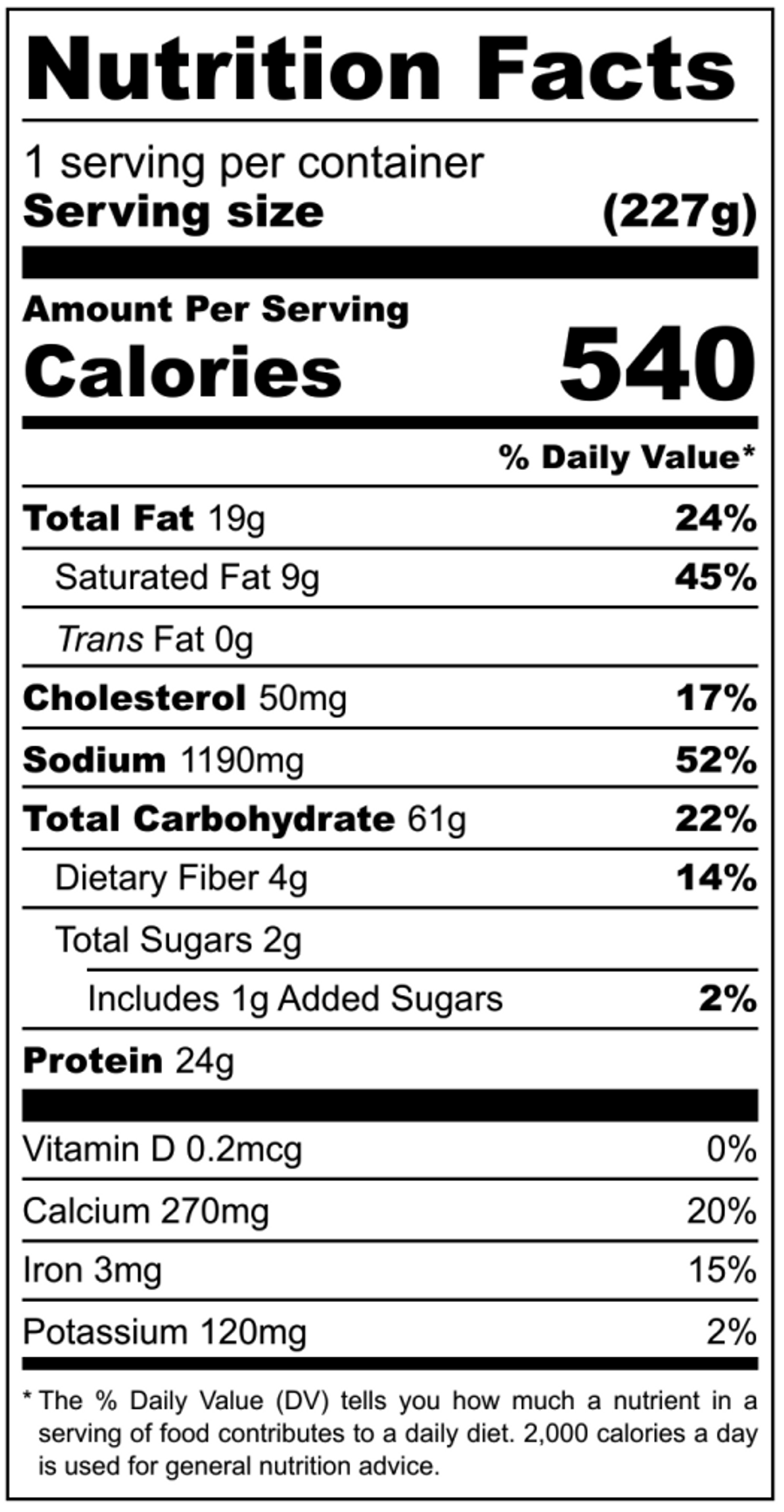 Chicken and Cheese Burrito Nutrition