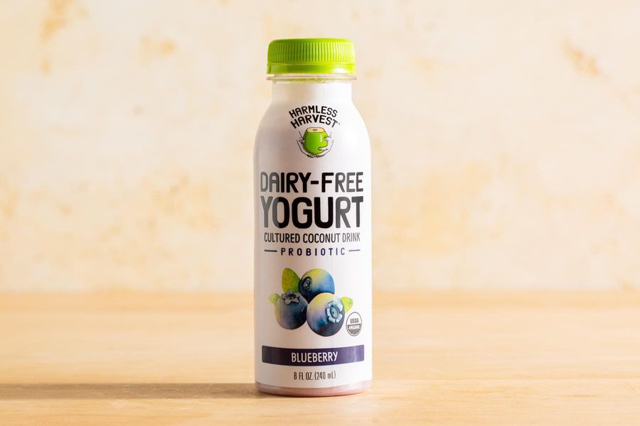 Organic dairy-free blueberry cultured coconut yogurt drink