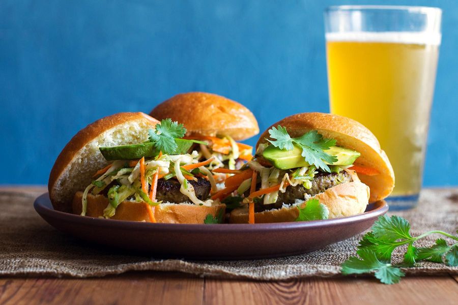 Saigon beef sliders with carrot-cabbage slaw