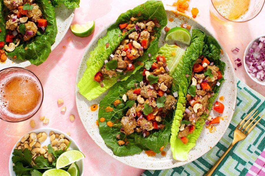 Thai lettuce cups with coconut curry and your choice of protein