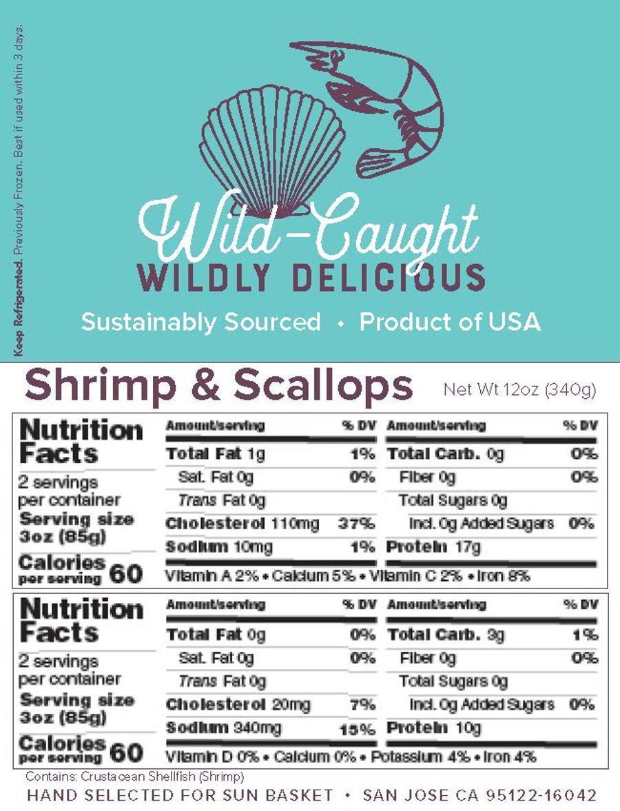 Wild scallop and jumbo shrimp medley Nutrition
