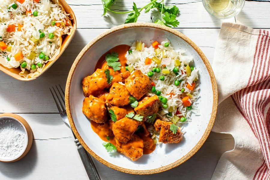 Butter chicken with basmati rice pilaf