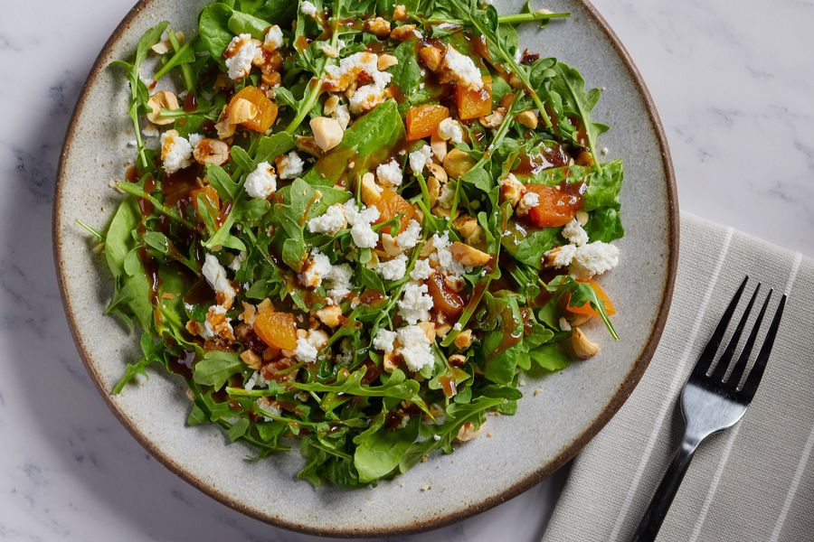 Arugula Salad with Apricots & Goat Cheese