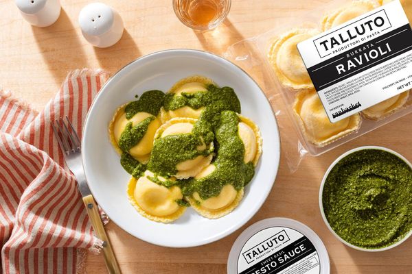 Burrata Ravioli with Fresh Pesto