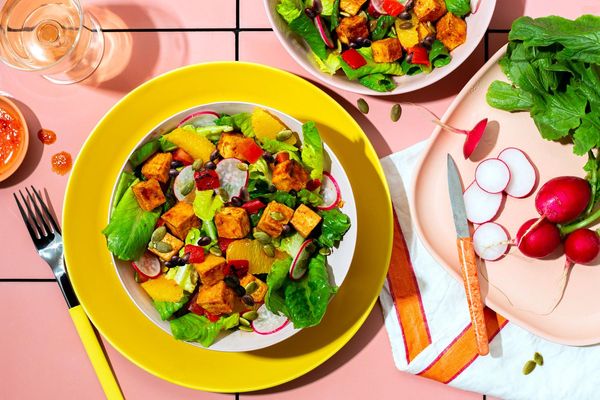 Tex-Mex chicken salad with black beans and honey-lime vinaigrette