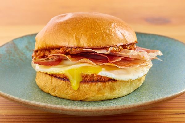 Prosciutto, Egg, and Romesco Breakfast Sandwich