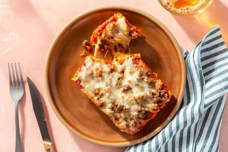 Pizza Casserole With Italian Sausage and Mozzarella Sunbasket