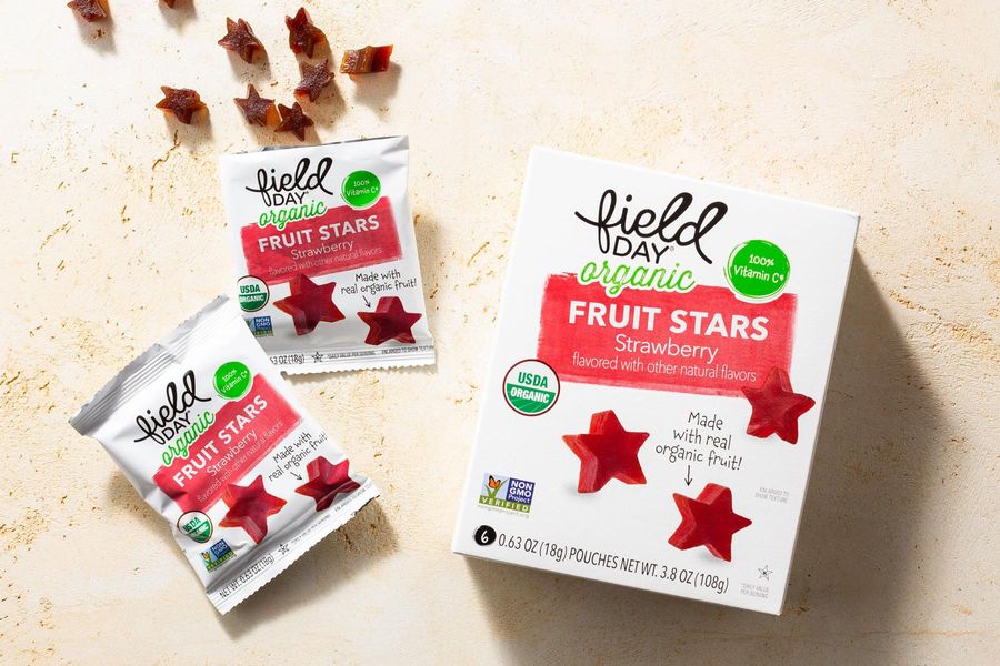 Organic strawberry fruit stars