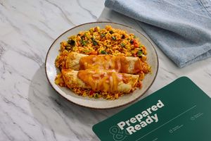Four-Cheese Enchiladas with Spanish Rice