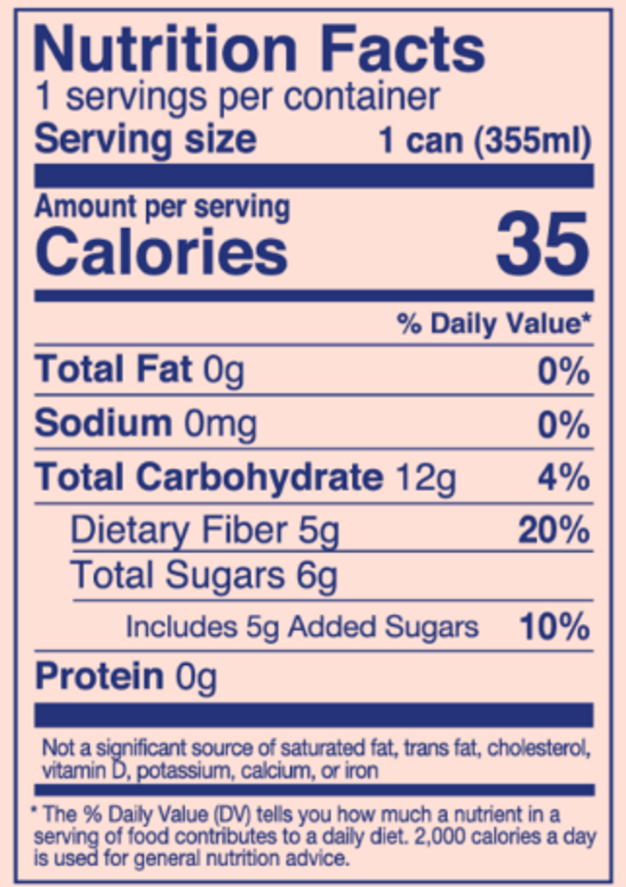 Pineapple Paradise Prebiotic Sparkling Beverage Nutrition
