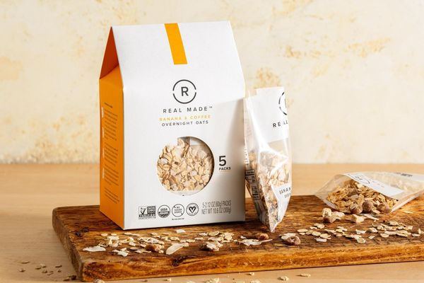Organic banana and coffee overnight oats