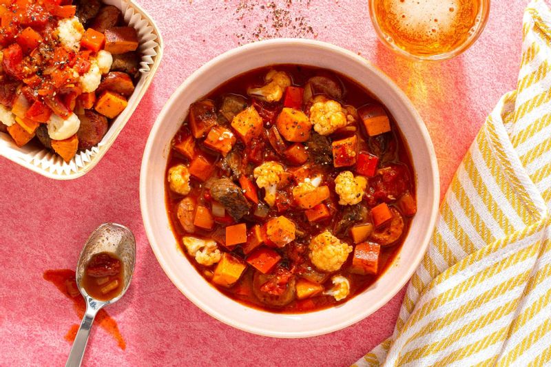 HungarianStyle Goulash with Beef, Sausage, and Sweet Potato Sunbasket