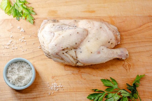 Sous Vide Half Chicken Seasoned with Salt and Pepper