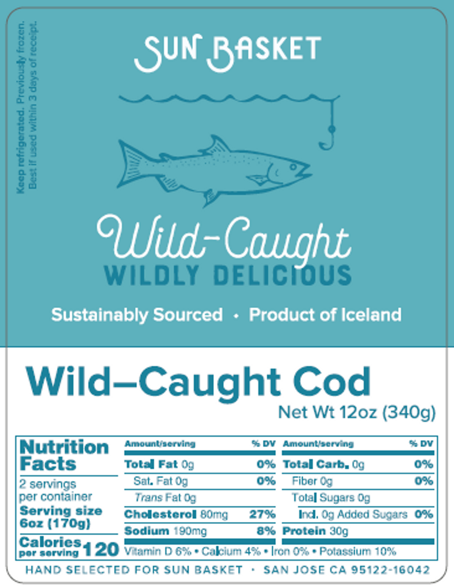 Wild cod fillets (2 count) Nutrition