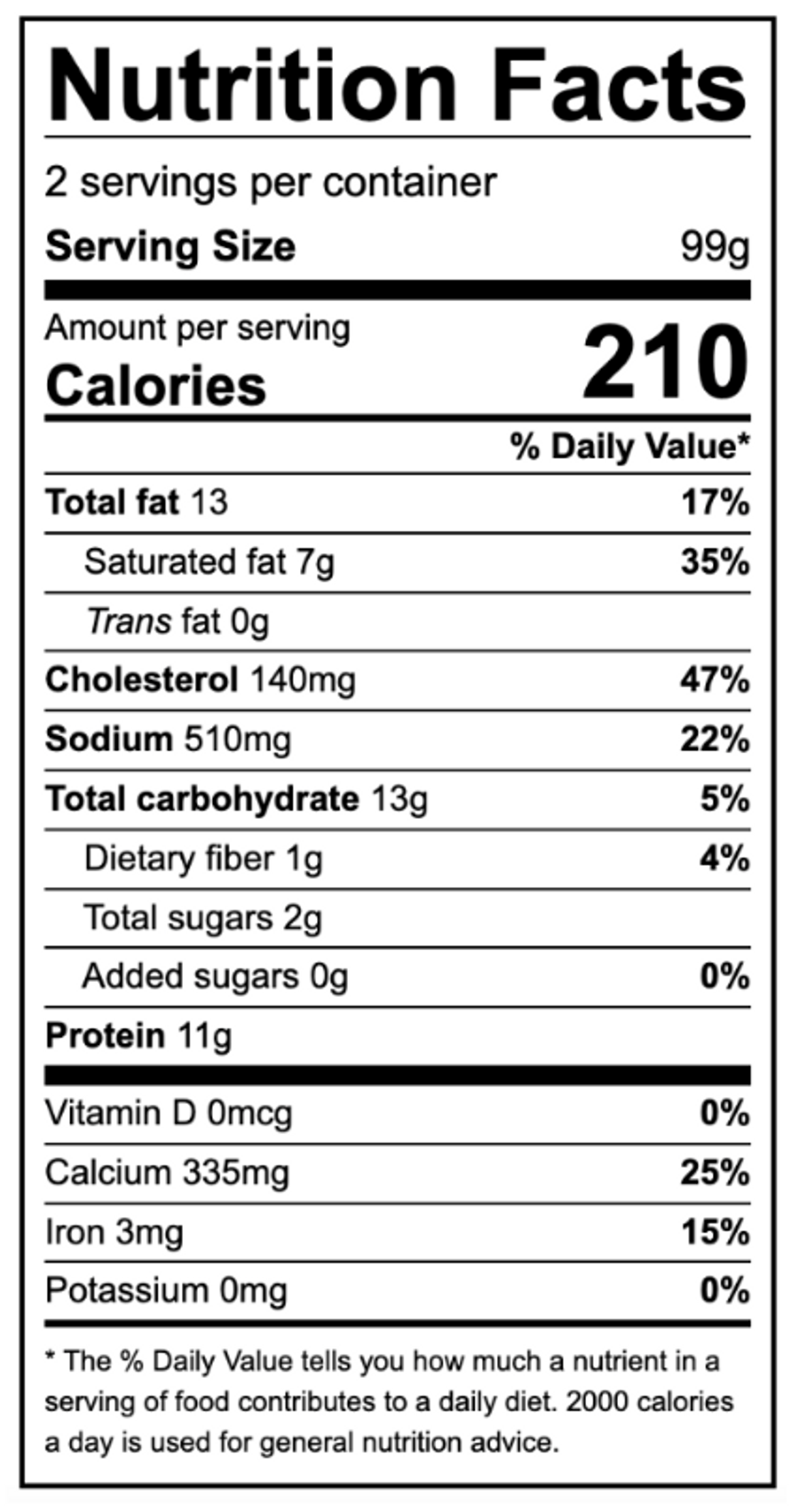 Petite Ham and Cheese Quiche (2 count) Nutrition