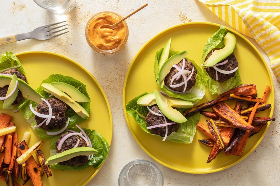 Lettuce-Wrapped Turkey and Avocado “Sliders” with Root Vegetable
