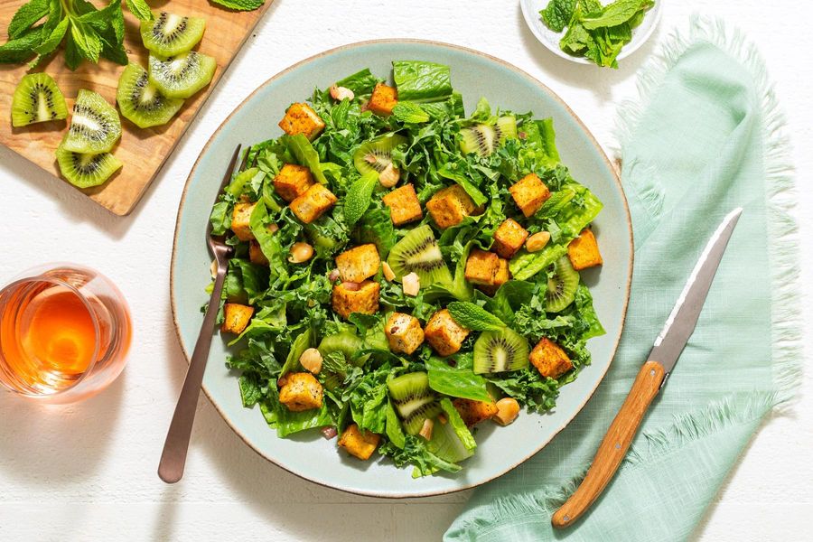 Honey-lime salad with kiwi, Marcona almonds, and your choice of protein