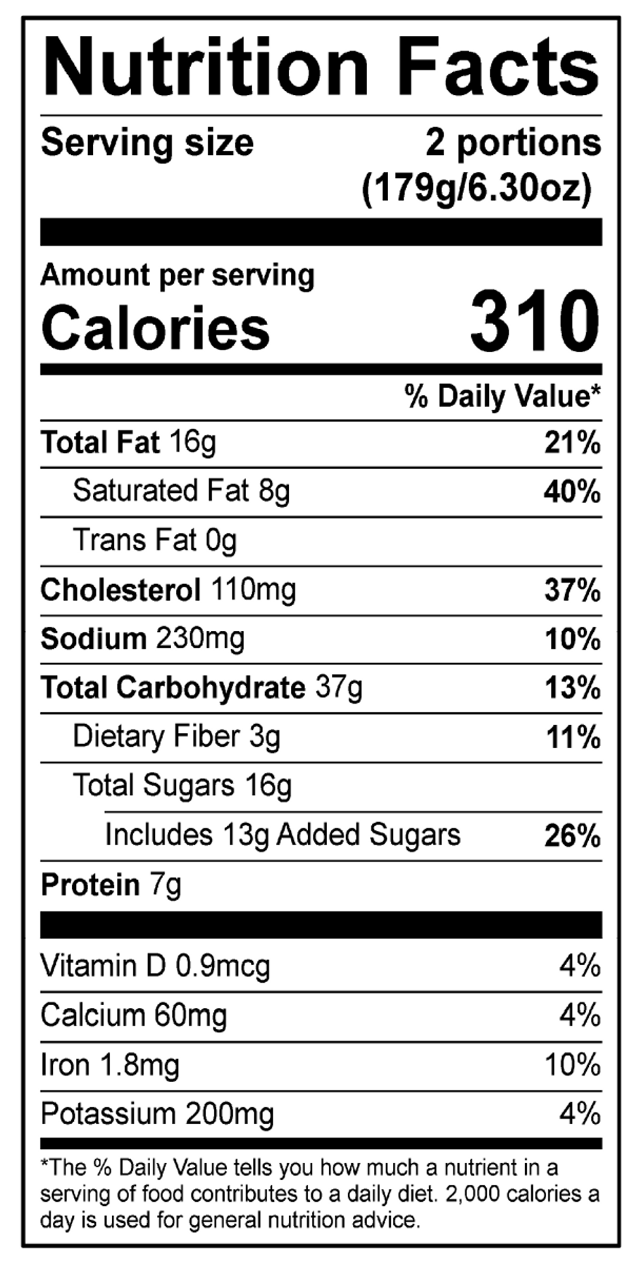 Apple Cinnamon Oatmeal Bites (2 count) Nutrition
