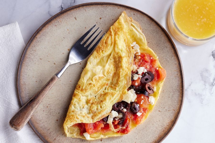 Greek Omelette with Feta Cheese & Kalamata Olives