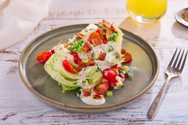 Wedge Salad with Bacon, Blue Cheese, and Tomatoes