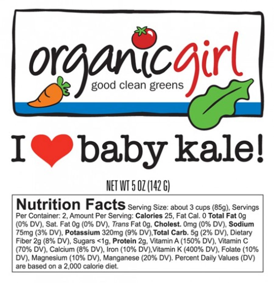 Organic I Heart Baby Kale Nutrition
