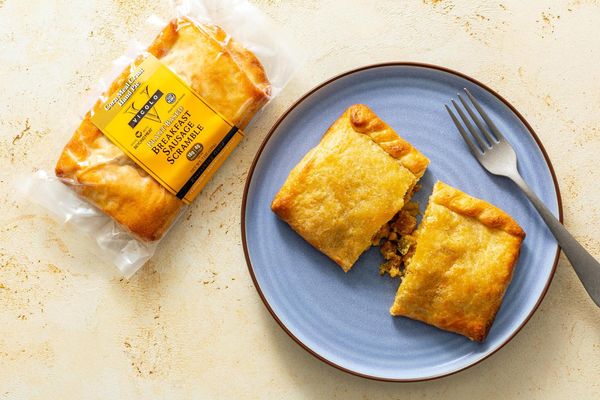 Cornmeal Crust Hand Pie, Plant-Based Sausage Scramble