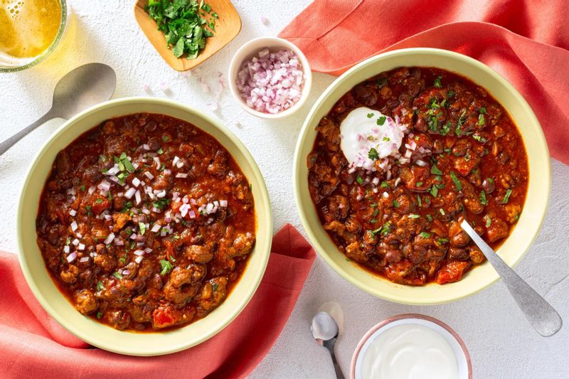 Chorizo Chili with Tomatillos and Black Beans | Sunbasket