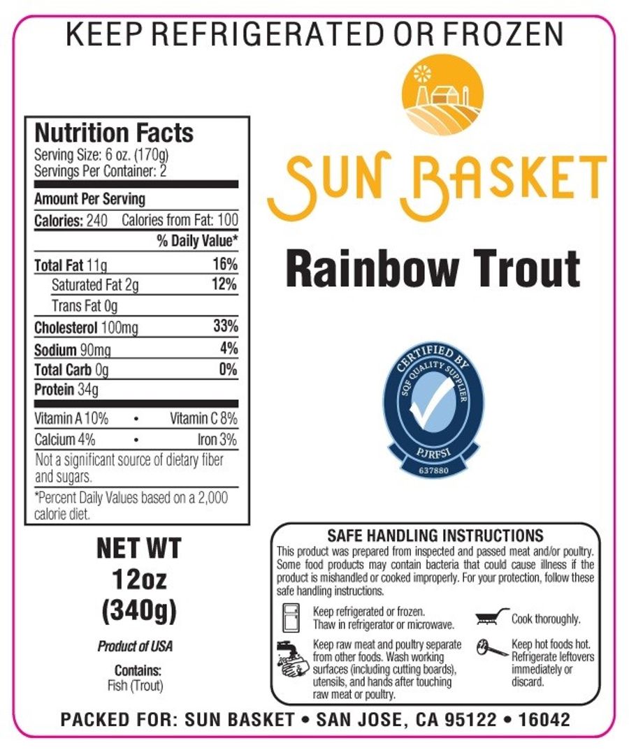 Sustainably raised rainbow trout fillets (2 count) Sunbasket