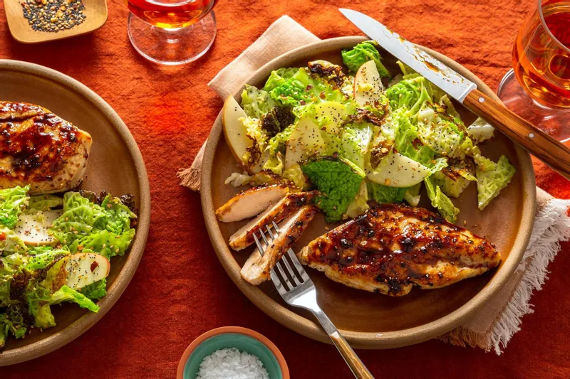 Honey-Balsamic Glazed Chicken with Warm Cabbage–Apple Salad | Sunbasket