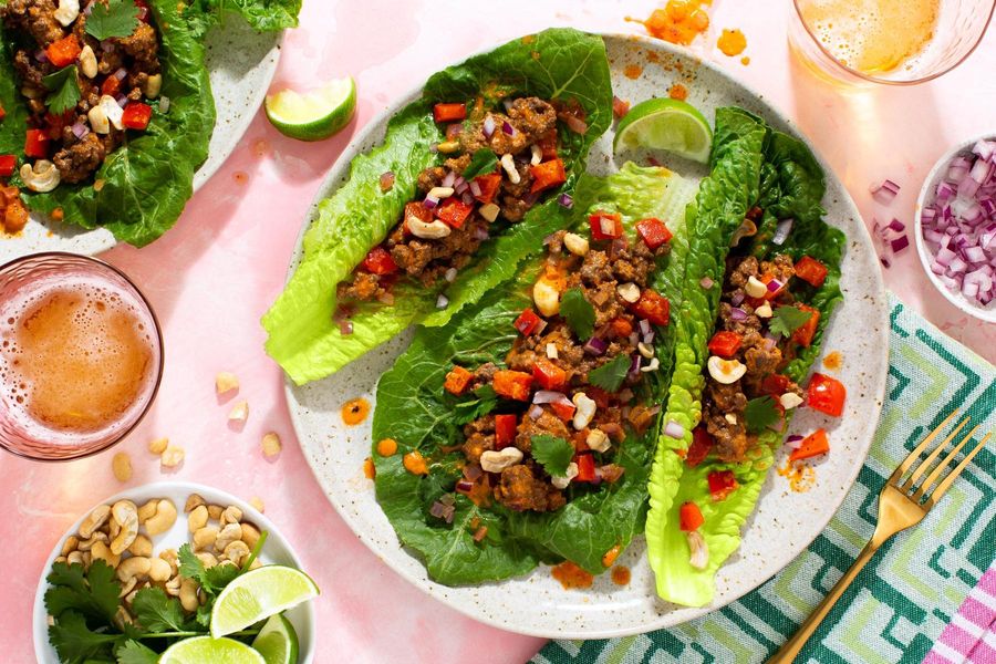 Thai lettuce cups with coconut curry and your choice of protein