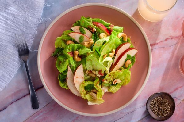 Stone Fruit Salad with Aleppo Lime Vinaigrette and Cashews