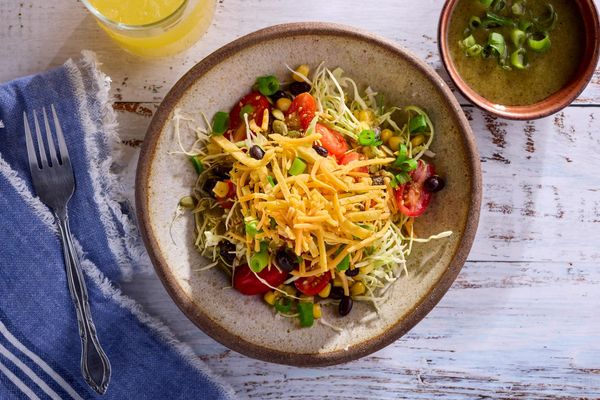 Southwest Cabbage and Bean Salad with Cilantro Lime Dressing
