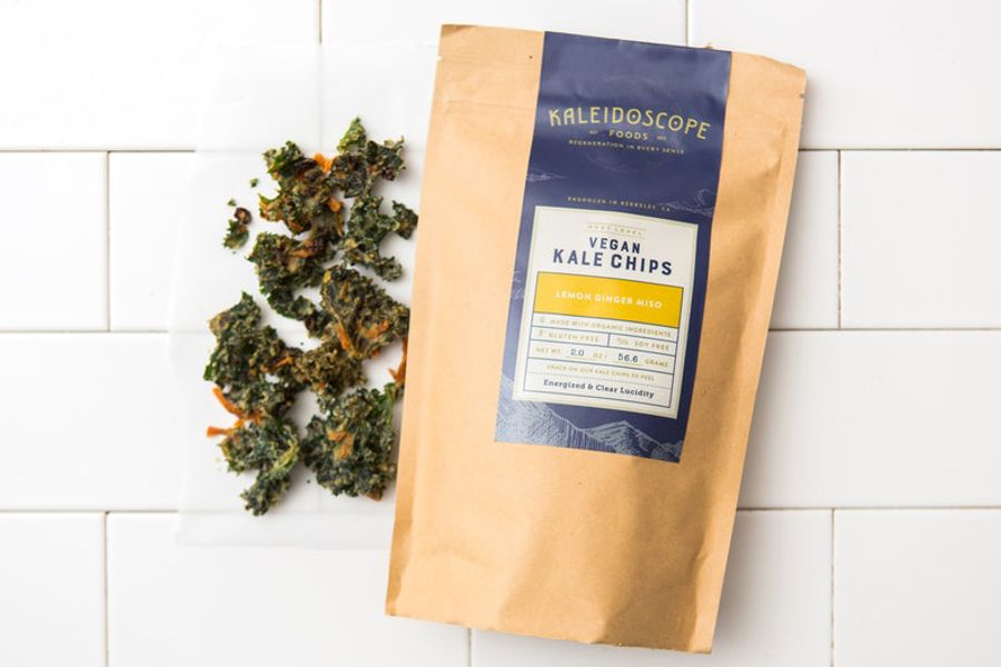 Lemon ginger miso vegan kale chips