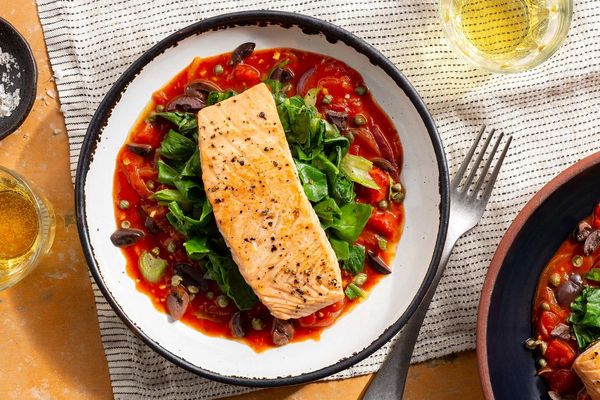 Salmon Alla Puttanesca with Chard | Sunbasket