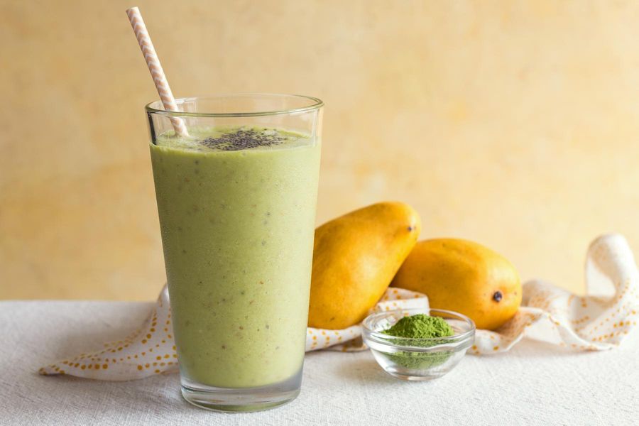 Mango-matcha smoothies | Sunbasket