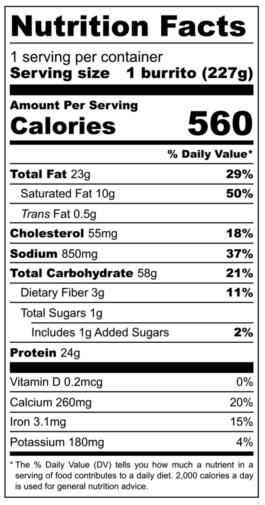 Steak and Cheese Burrito Nutrition