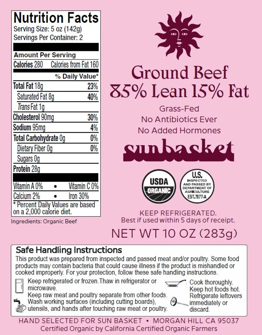 Grass-Fed Organic Ground Beef Nutrition