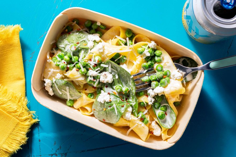 Veggie Pappardelle al Limone With Spinach and Sweet Peas Sunbasket