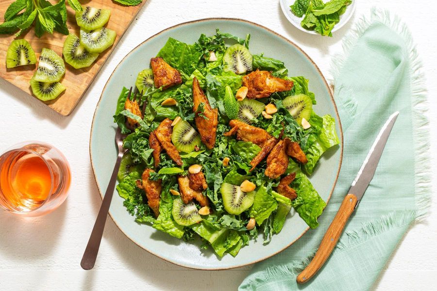 Honey-lime salad with kiwi, Marcona almonds, and your choice of protein