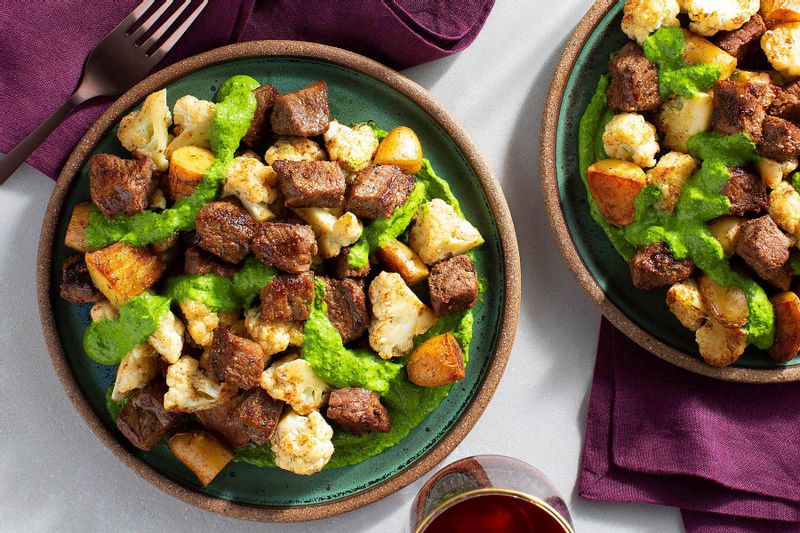 Steak and Potato Hash With Cauliflower and Chimichurri | Sunbasket