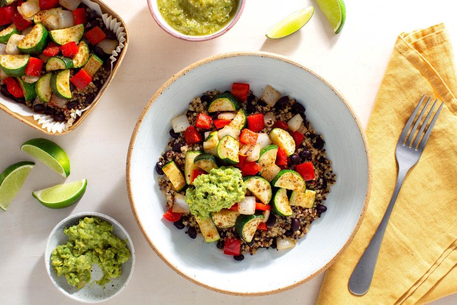 Tex-Mex Black Bean and Quinoa Bowls with Guacamole | Sunbasket