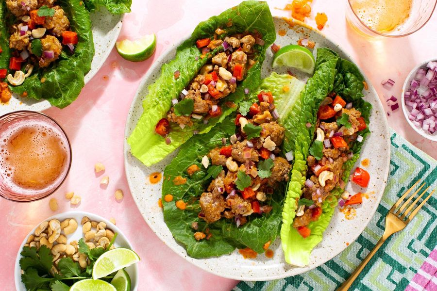 Thai lettuce cups with coconut curry and your choice of protein