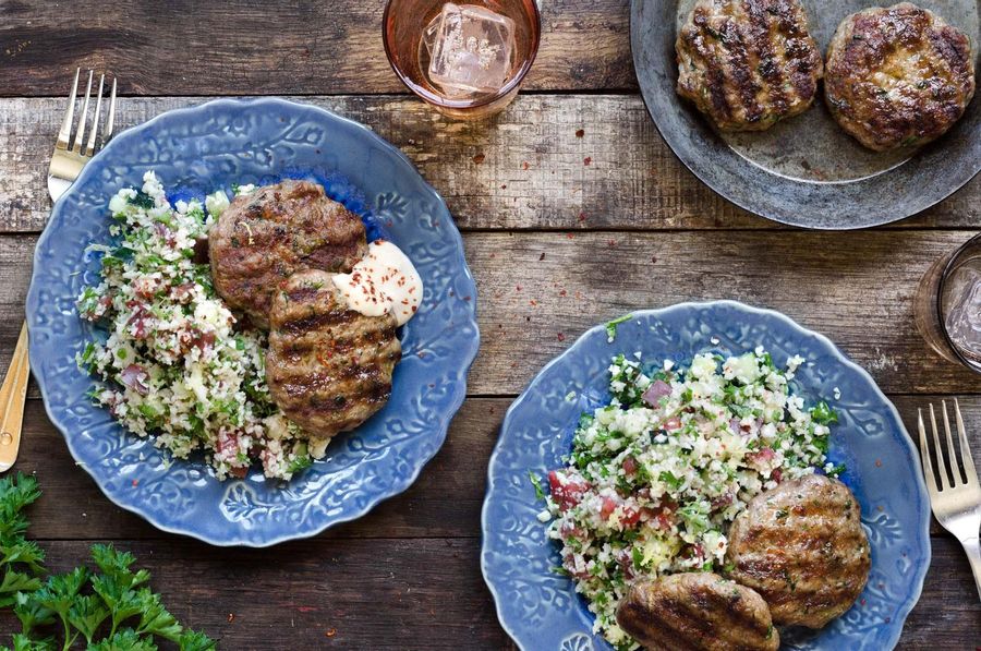 Lamb sausage with cauliflower “tabbouleh” 