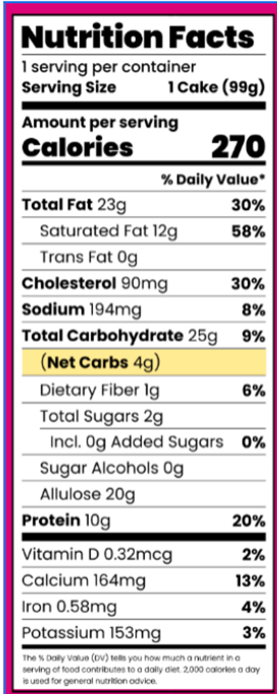 White Chocolate Raspberry Cheesecake (2 count) Nutrition