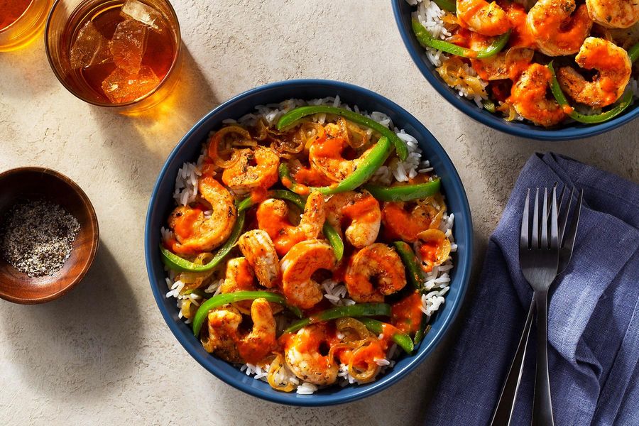 Your choice of protein with Cajun spices and red pepper vinaigrette
