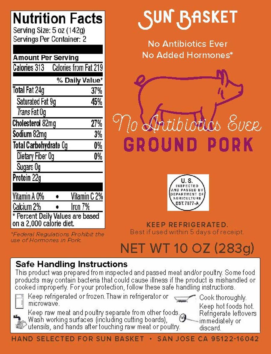 Ground pork Nutrition