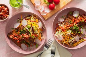 Baja fish taco bowls with green goddess slaw and tomato salsa