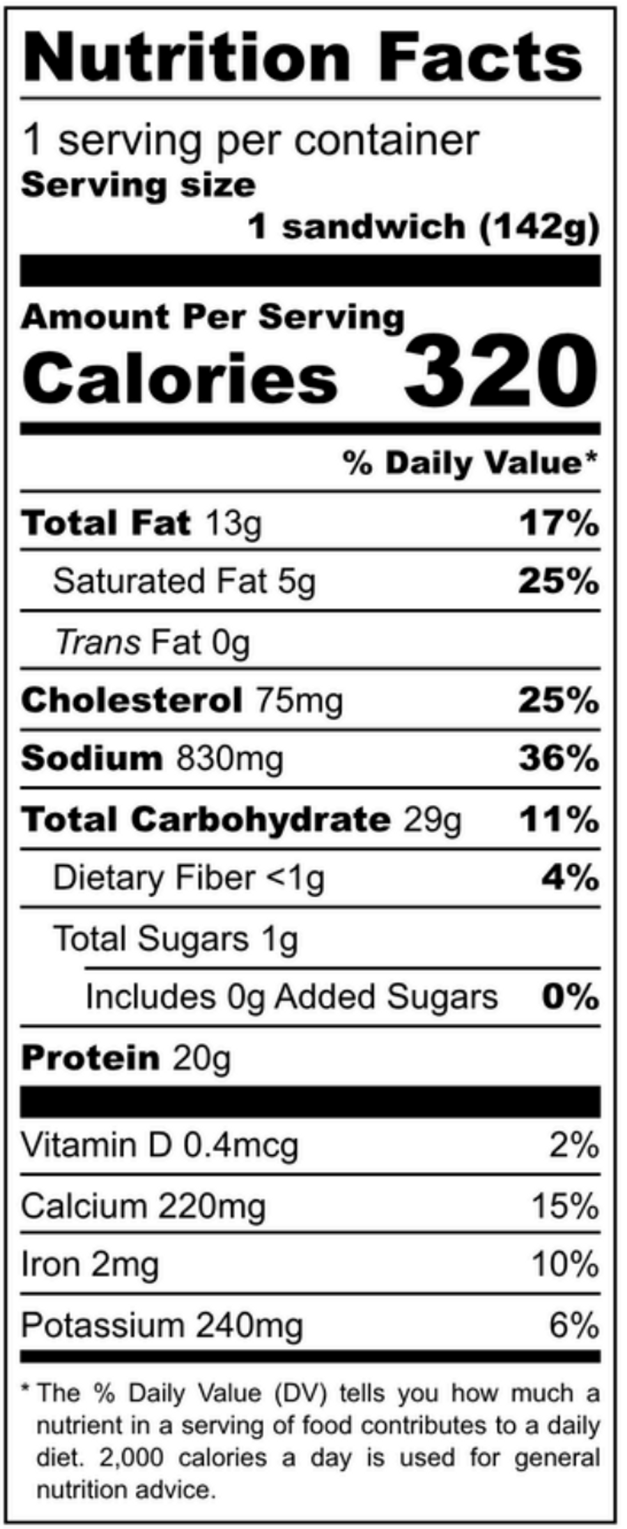 Chicken Sausage Breakfast Sandwich Nutrition